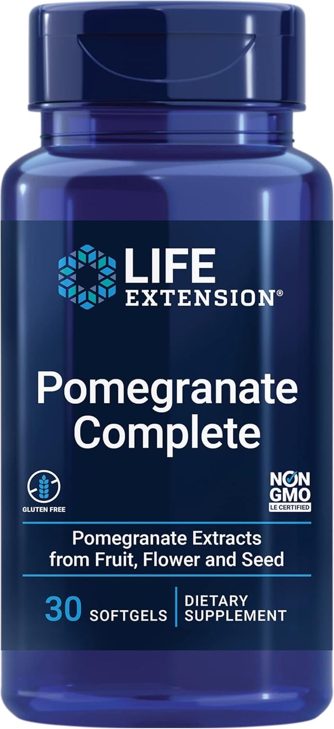Pomegranate Complete med 30 myke kapsler fra Life Extension, granatepleekstrakt med POMELLA® og frøolje