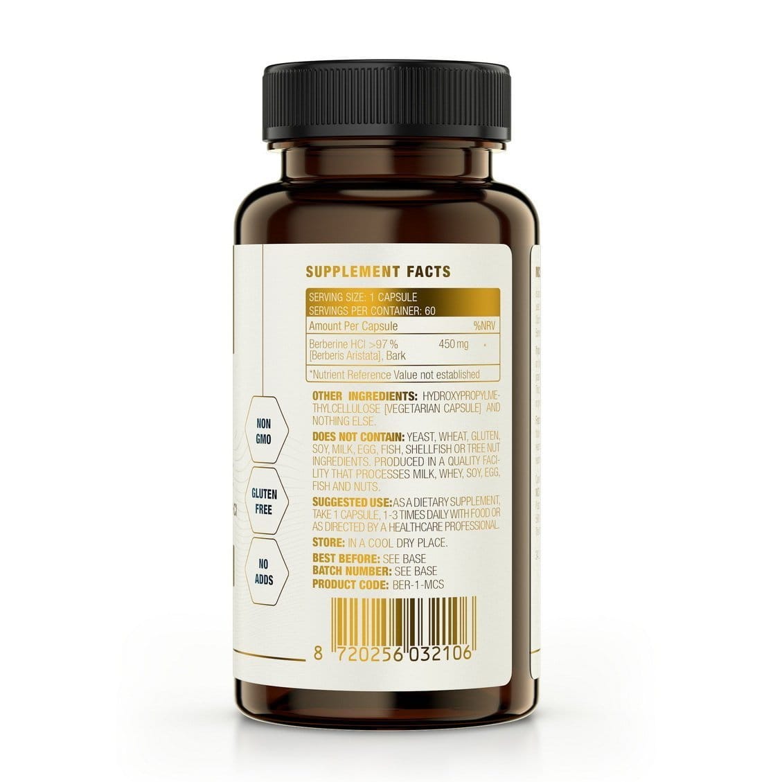 Pure Berberine (450mg) - Uno Vita AS