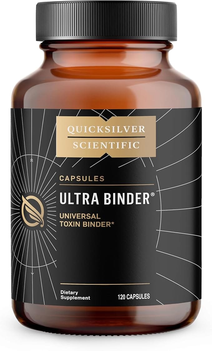 Quicksilver Scientific Ultra Binder kapsler, 120 kapsler for avgiftning med aktivert kull, zeolitt og bentonittleire