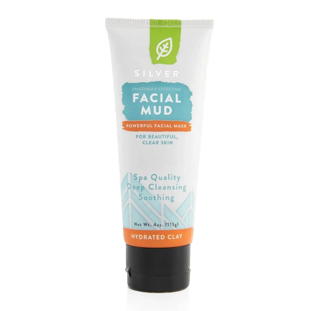 Redmond Clay Facial Mud with Silver i tube, ferdigblandet leirmaske med bentonittleire og 5 ppm sølv