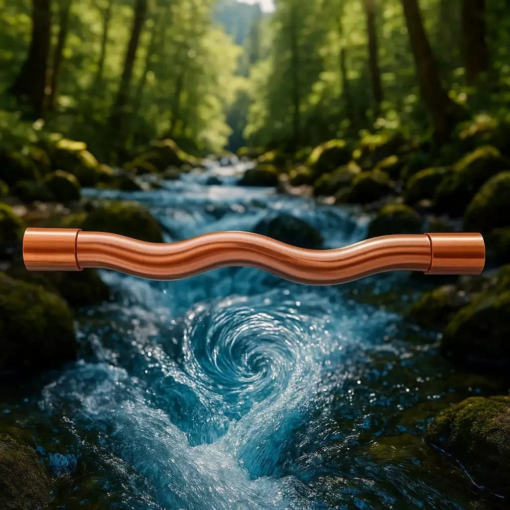 River of Life Vortex Water Revitalizer 1 tomme i kobber, 61 cm helhusmodell med spiralformet vannrør