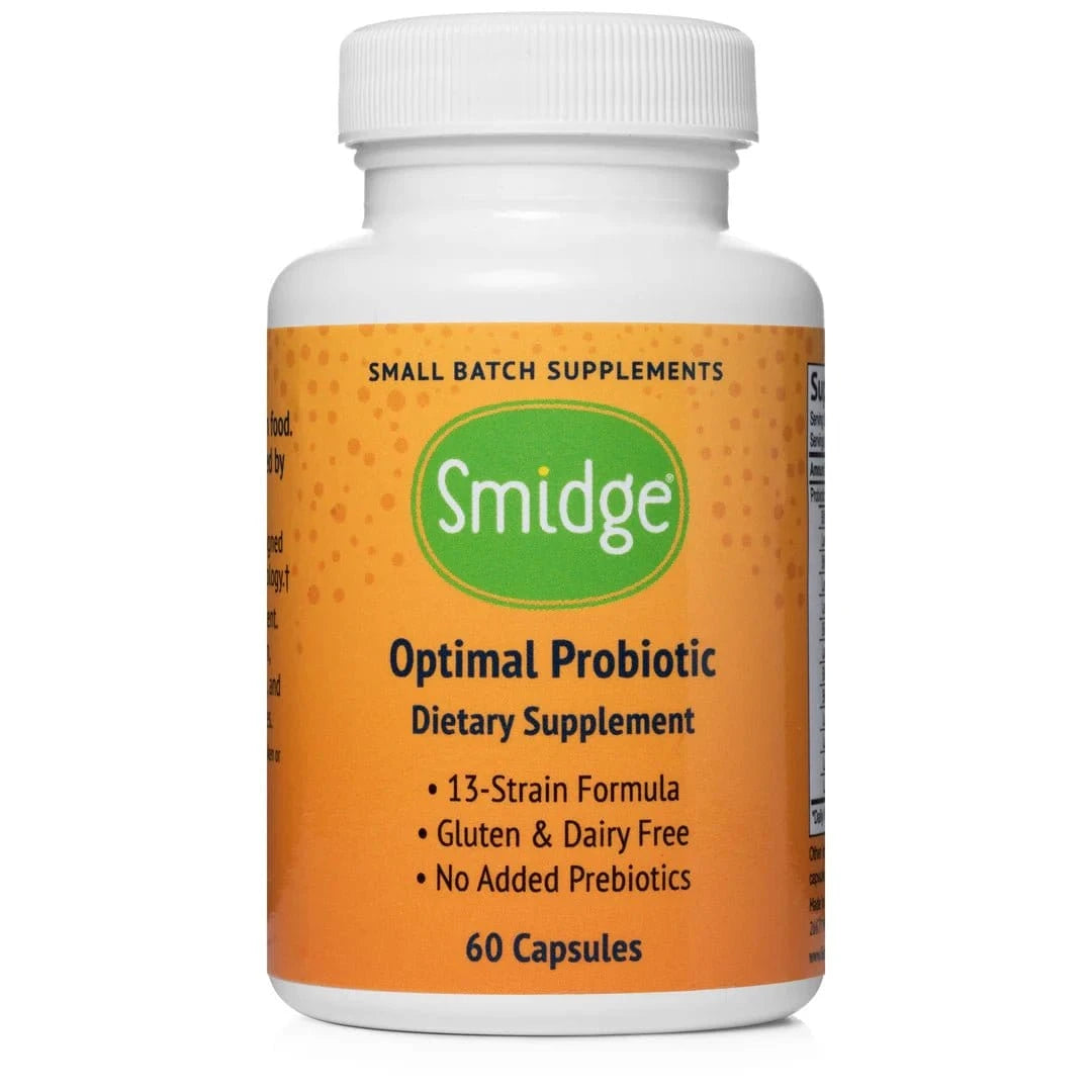 Smidge Optimal Probiotic kosttilskudd med 60 kapsler, 13 probiotiske stammer og ren formel uten prebiotika