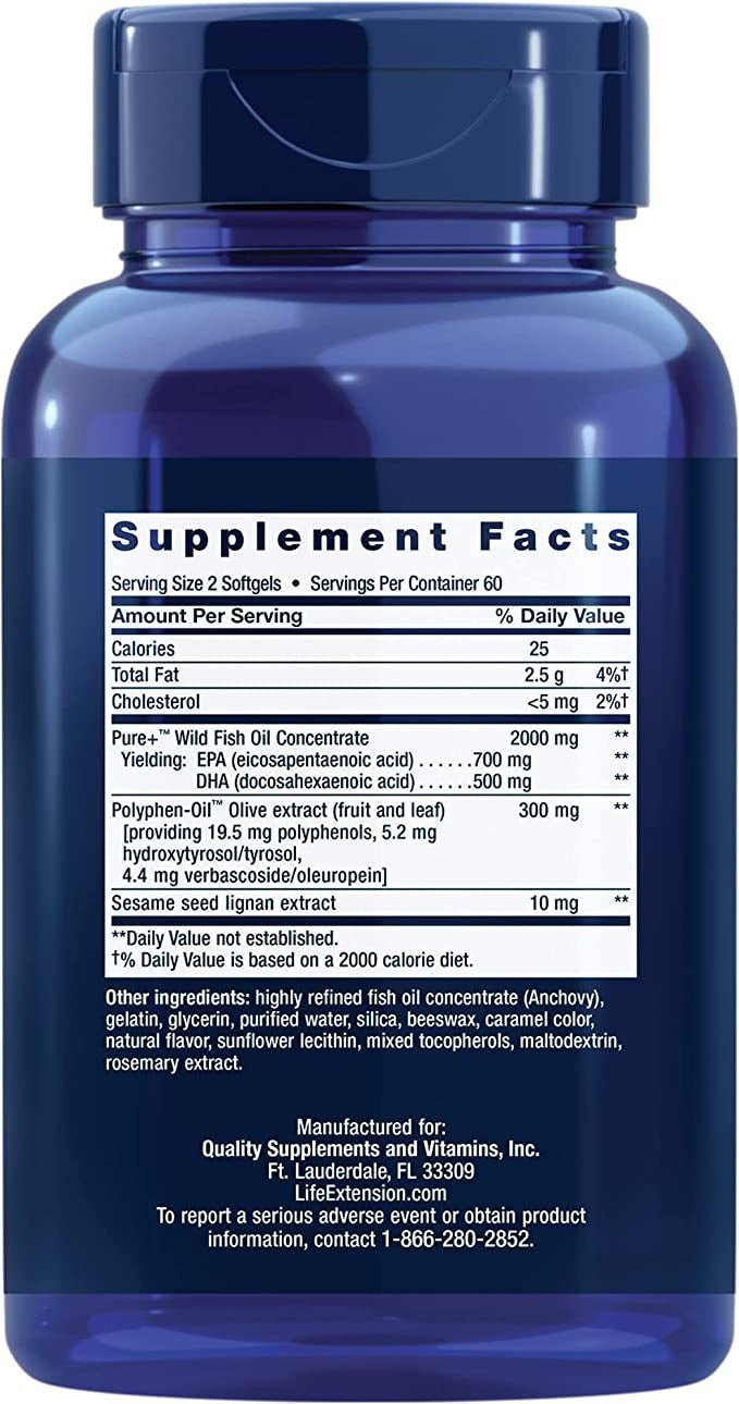 Super Omega - 3 EPA/DHA Fish Oil, Sesame Lignans & Olive Extract - Uno Vita AS