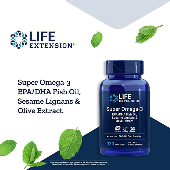 Super Omega - 3 EPA/DHA Fish Oil, Sesame Lignans & Olive Extract - Uno Vita AS