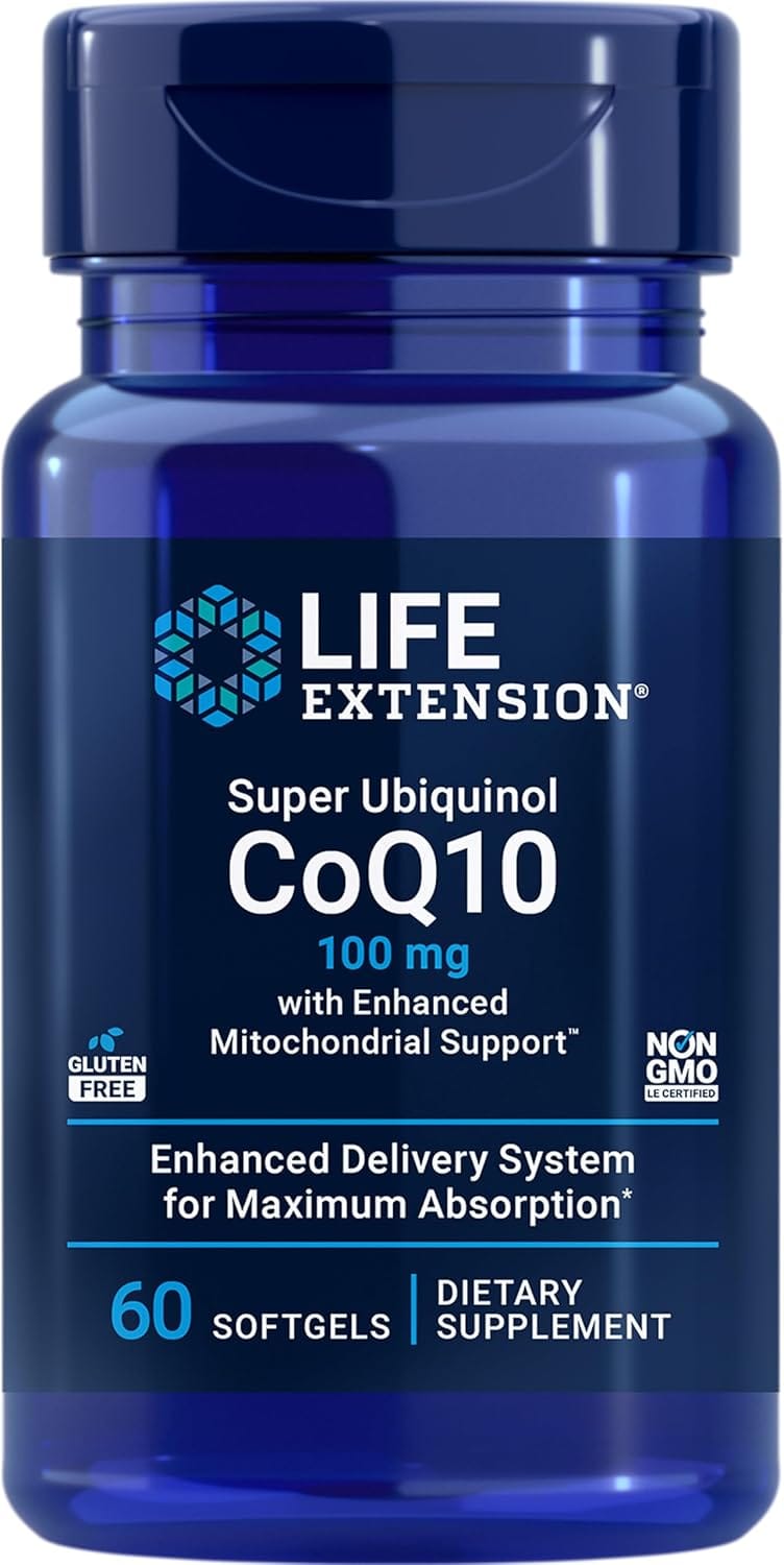 Super Ubiquinol CoQ10 100 mg med 60 kapsler, kosttilskudd med Kaneka Ubiquinol og PrimaVie shilajit