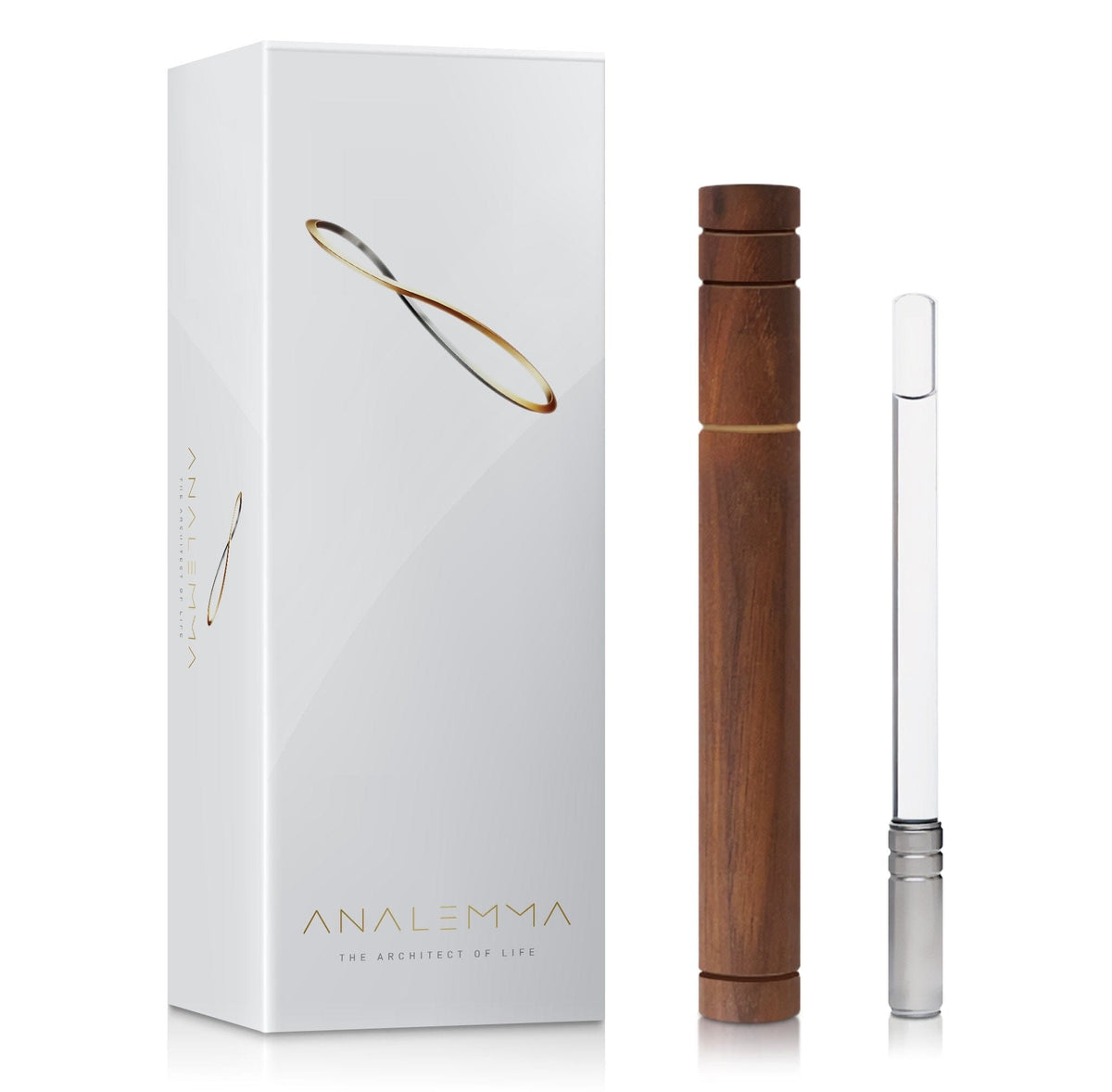 The Analemma Wand Luxury Walnut i valnøtt med slank quartzkjerne og etui i rustfritt stål