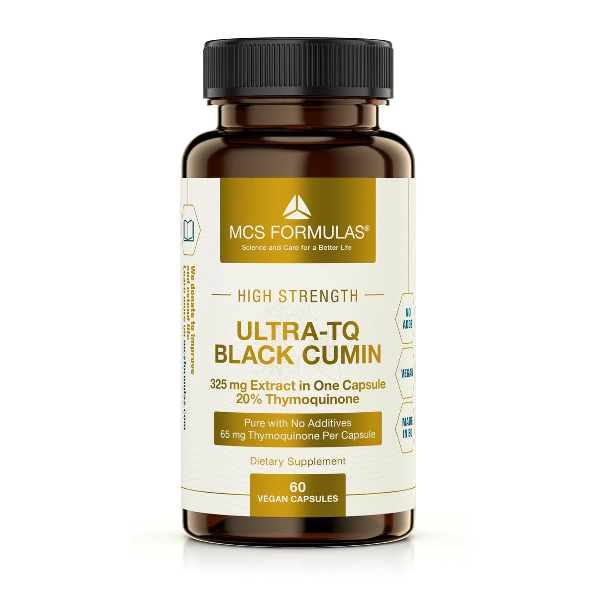 Ultra-TQ Black Cumin med 60 kapsler, 325 mg svart spisskummenekstrakt og 20 % tymokinon