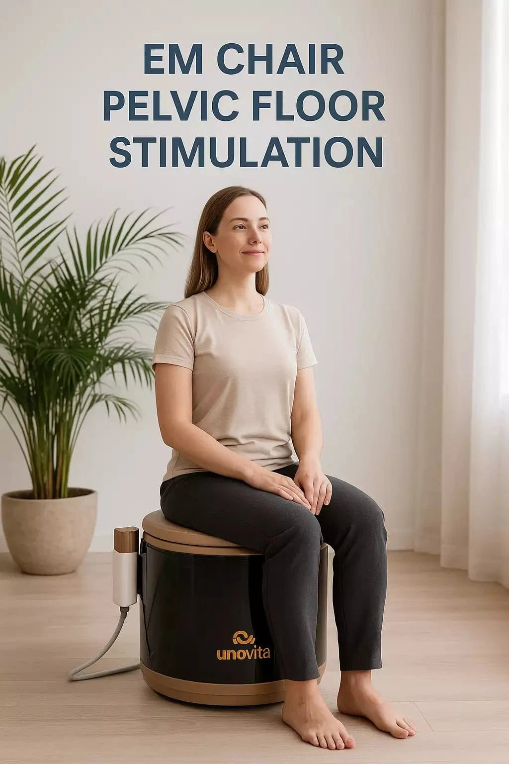 Uno Vita EM Chair Mini for bekkenbunnsstimulering med sete og elektromagnetisk behandling uten hudkontakt