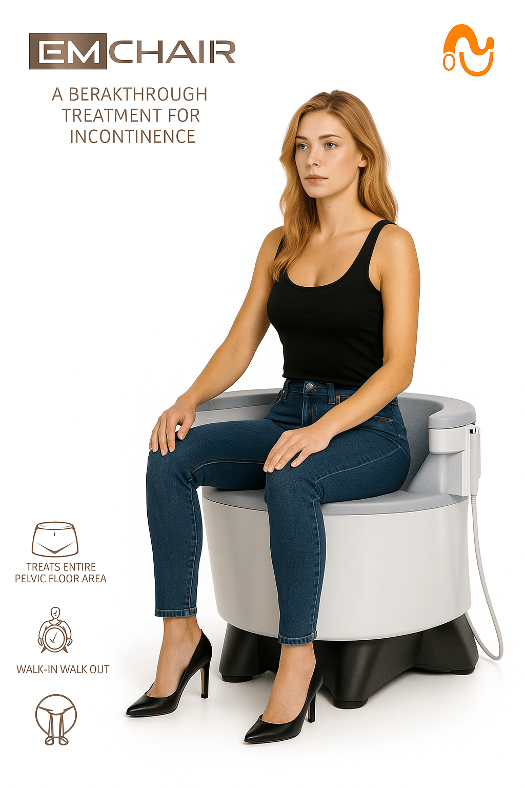 Uno Vita`s EM Chair Pro Pelvic Floor Stimulation - Uno Vita AS