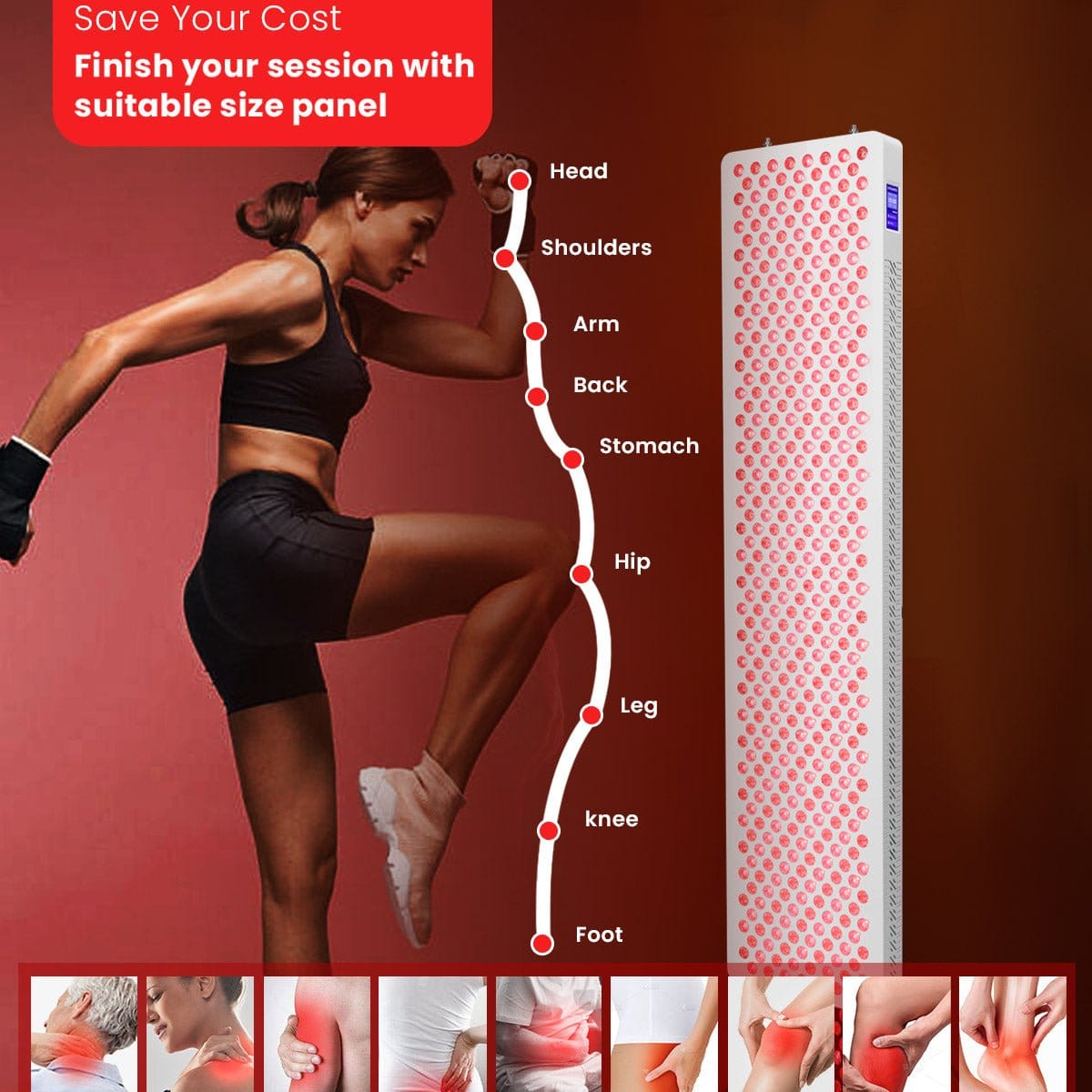 Uno Vita`s RL450MaxC Red Light Therapy Panel (black) - Uno Vita AS