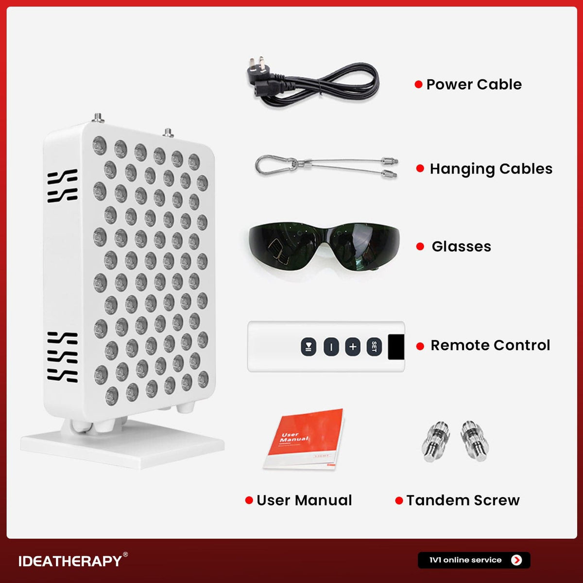 Uno Vita's RLPRO100 LED Therapy Light (9 waves - full spectrum red & NIR redlight therapy) - Uno Vita AS
