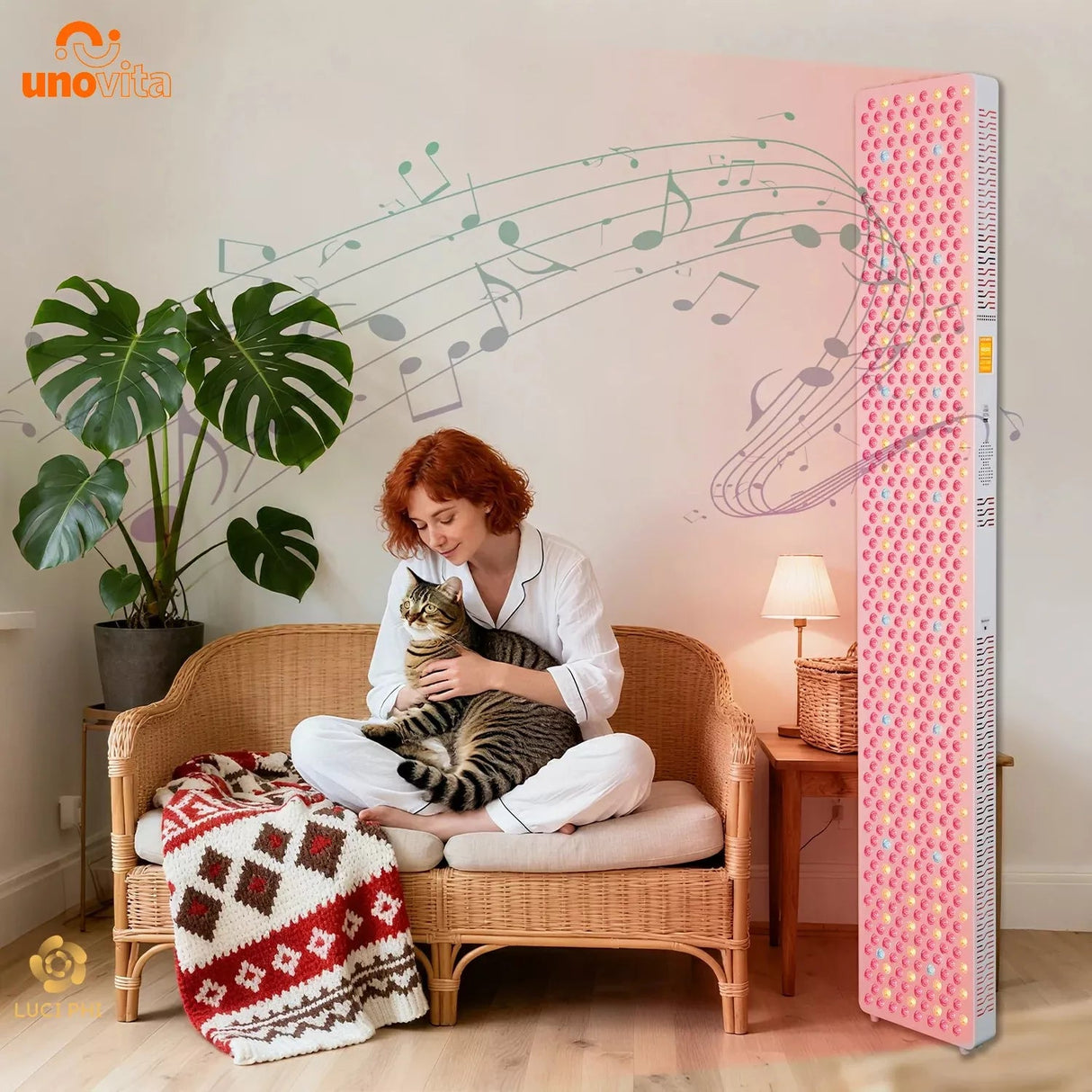 Uno Vita’s RLPRO600Max - X2 – Innovative Red Light Therapy (9 waves – music – Luci Phi) - Uno Vita AS