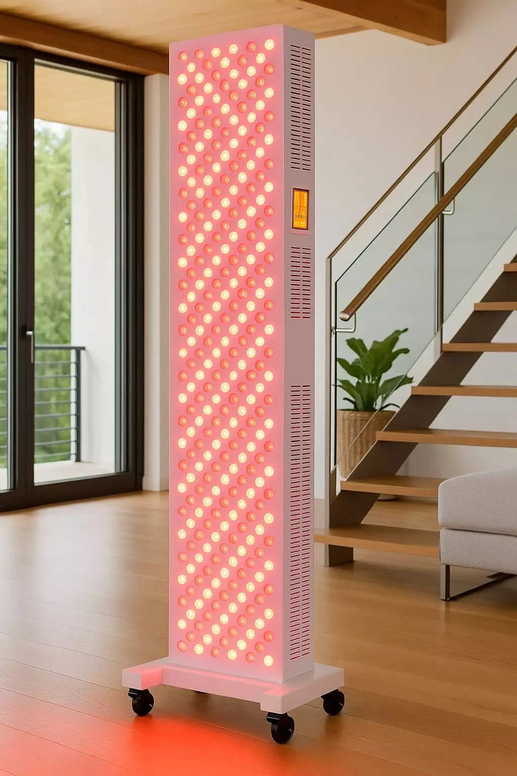 Uno Vita RLPROMax600 hvitt rødlyspanel med 576 LED og 9 bølgelengder for helkropps lysterapi