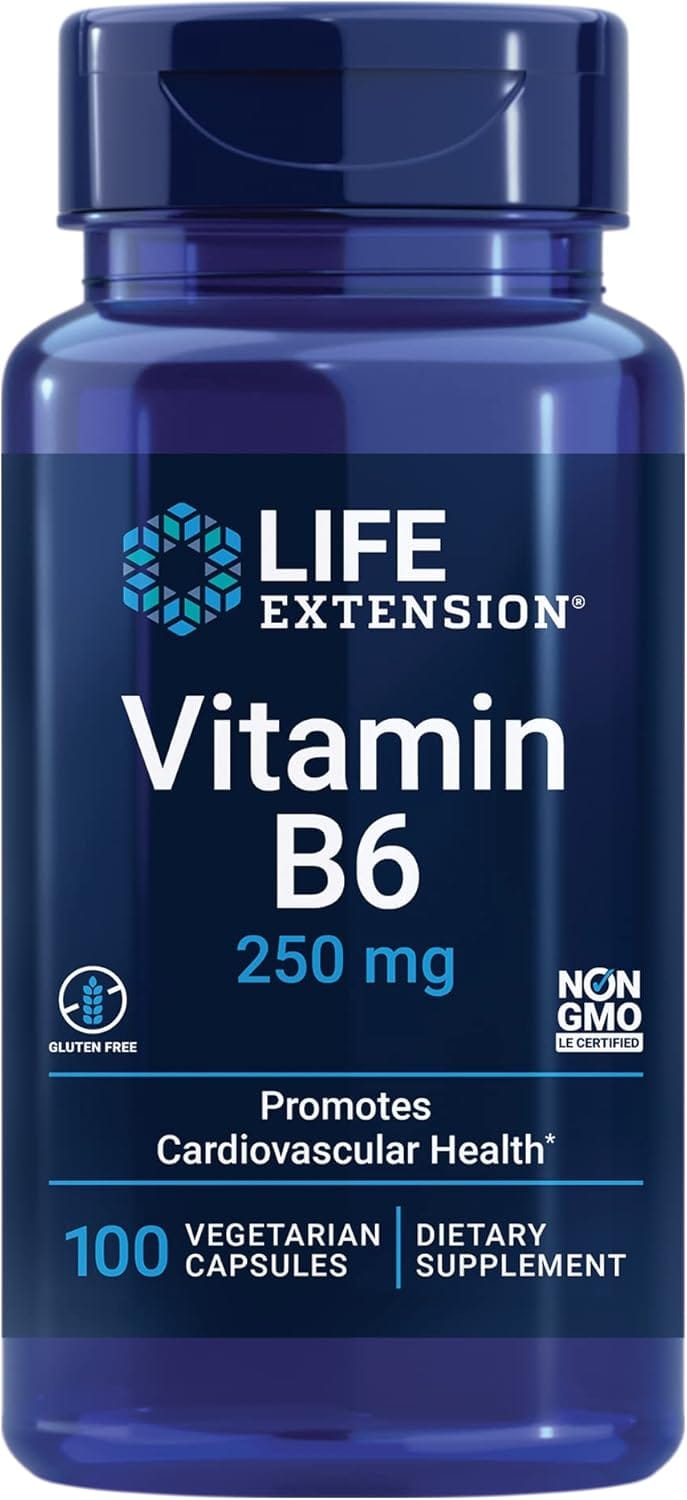 Vitamin B6 250 mg kosttilskudd med 100 vegetabilske kapsler fra Uno Vita