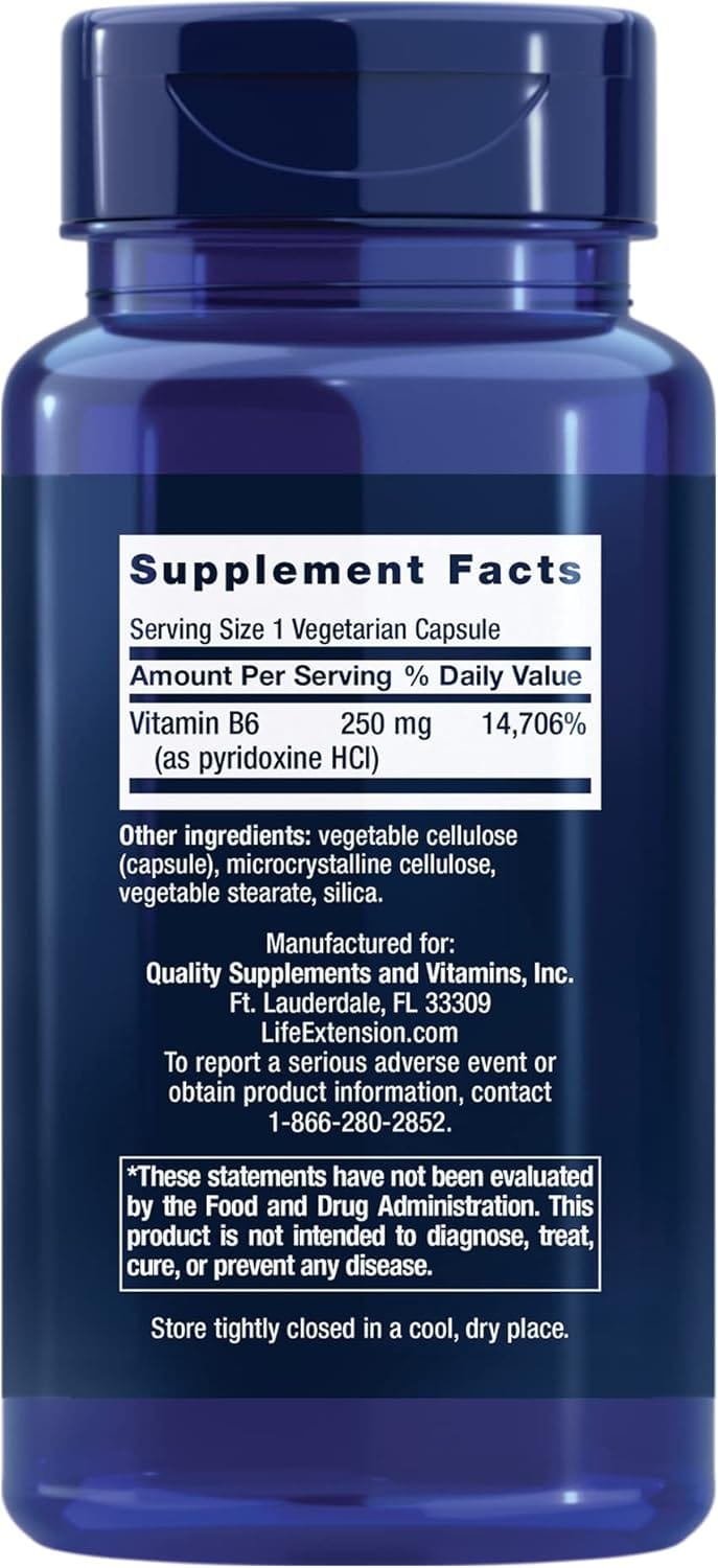 Vitamin B6 (250 mg, 100 vegetarian capsules) - Uno Vita AS