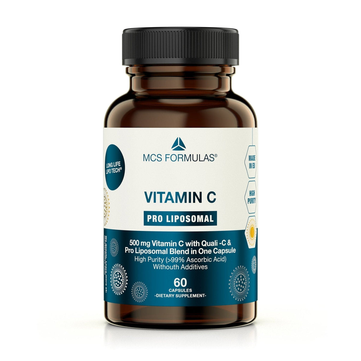 Vitamin C Pro Liposomal kosttilskudd med 500 mg Quali-C og 60 kapsler i emballasje fra Uno Vita