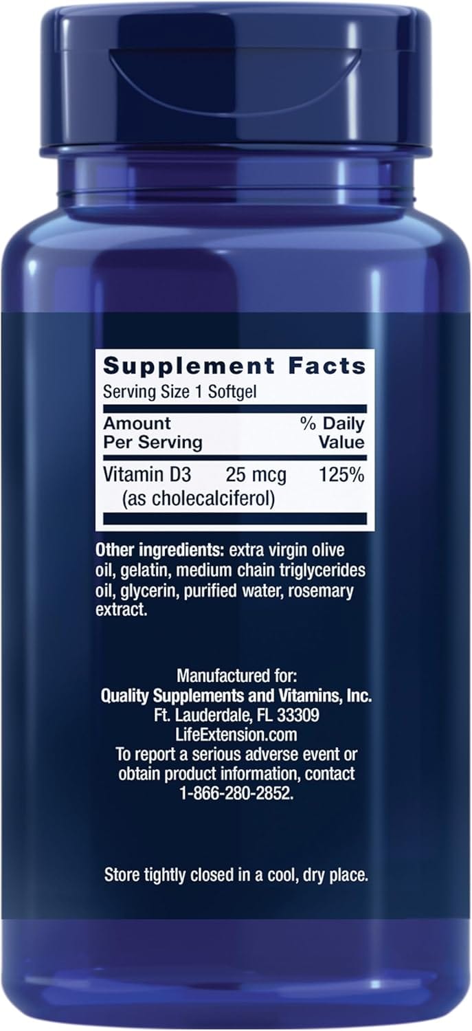 Vitamin D3 - 25 mcg (1000 IU, 250 softgels) - Uno Vita AS