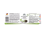Munkpepper 100 mg, 120 veganske tabletter med mørk emballasje og grønn dekor, fremhever ingredienser og bruksanvisning.