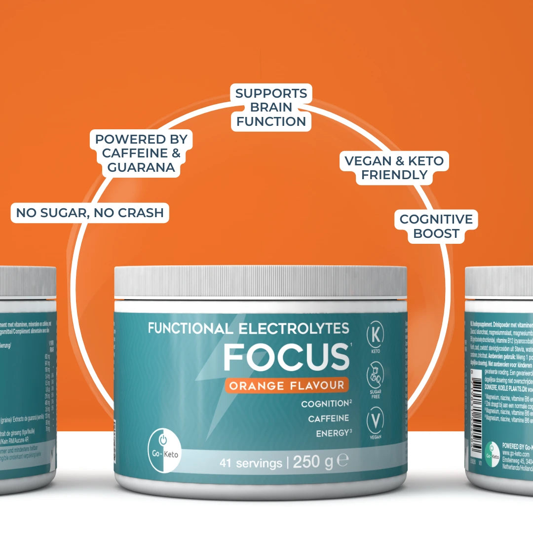 Functional Electrolytes Drink Mix Focus Orange Go-Keto 41 servings