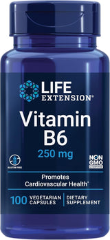 Vitamin B6 (250 mg, 100 vegetarian capsules)