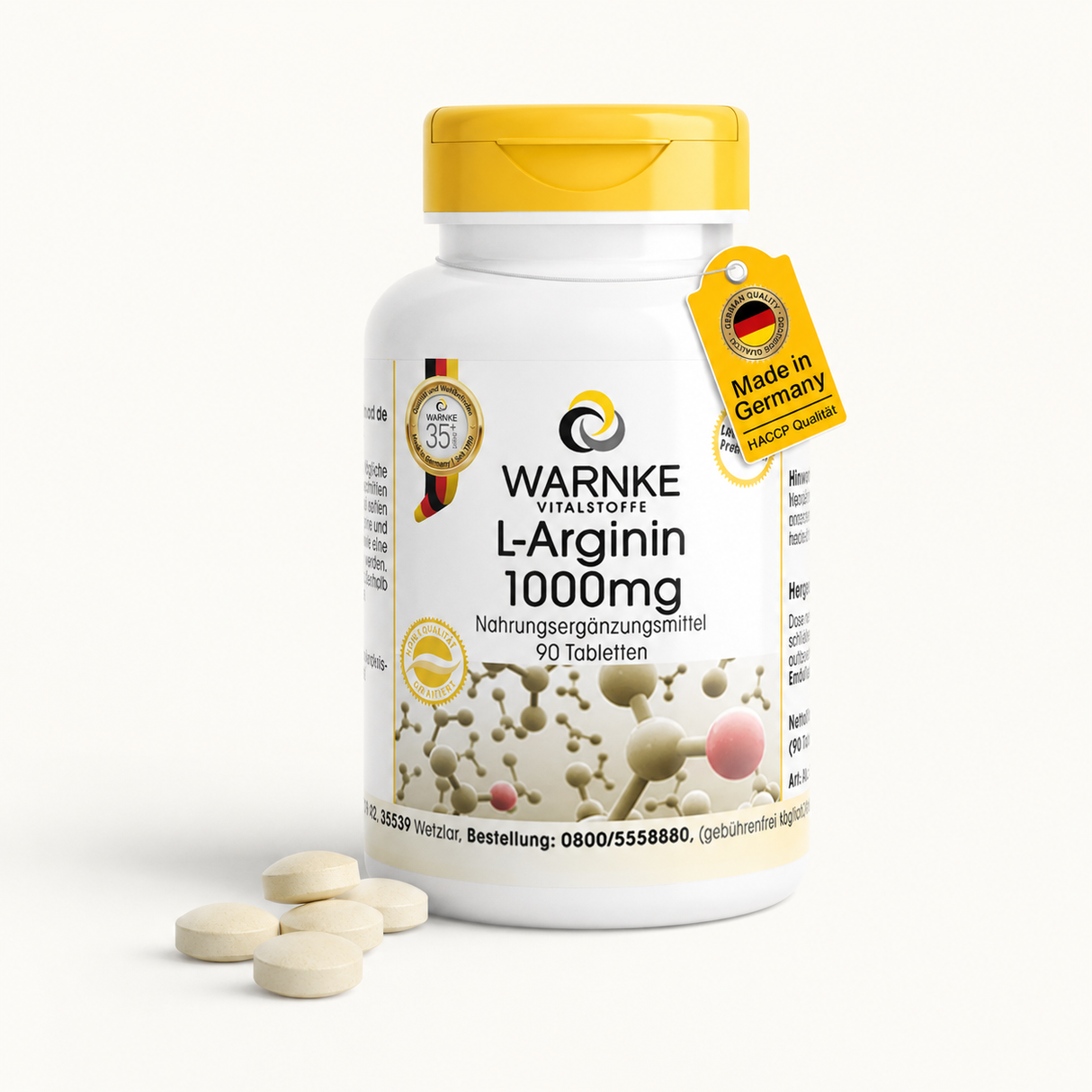 L-Arginine 1000 mg - 90 Tablets - Vegan