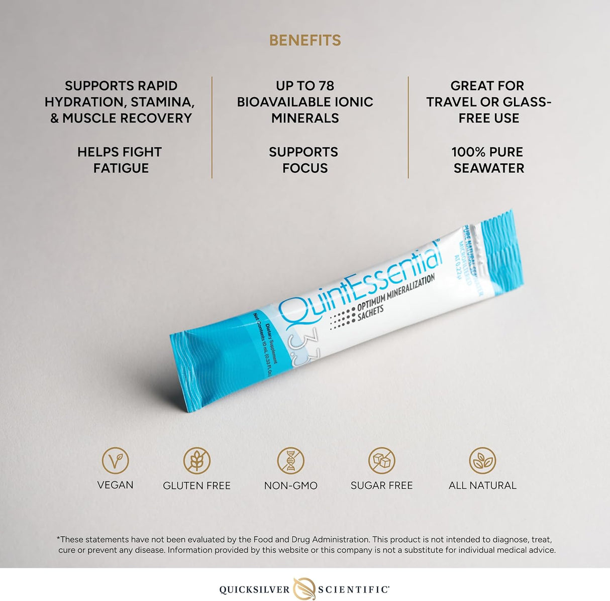 QuintEssential 3.3 (30 Sachets) - Seawater Electrolyte Liquid Minerals Supplement