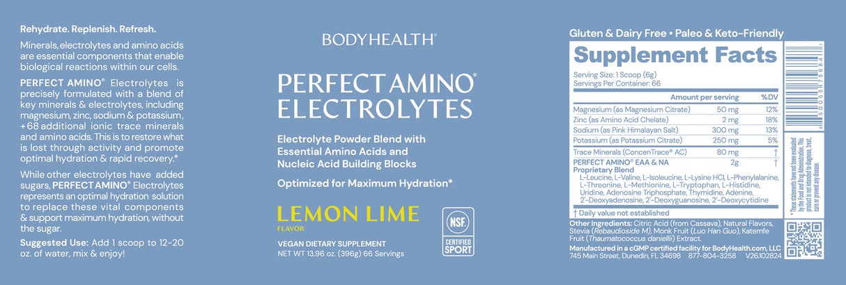 Perfect Amino Electrolytes NSF Certified for Sport (Lemon)
