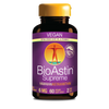 BioAstin Supreme kosttilskudd med 6 mg astaxantin i en svart flaske, vegansk og glutenfri, inneholder 60 softgels.