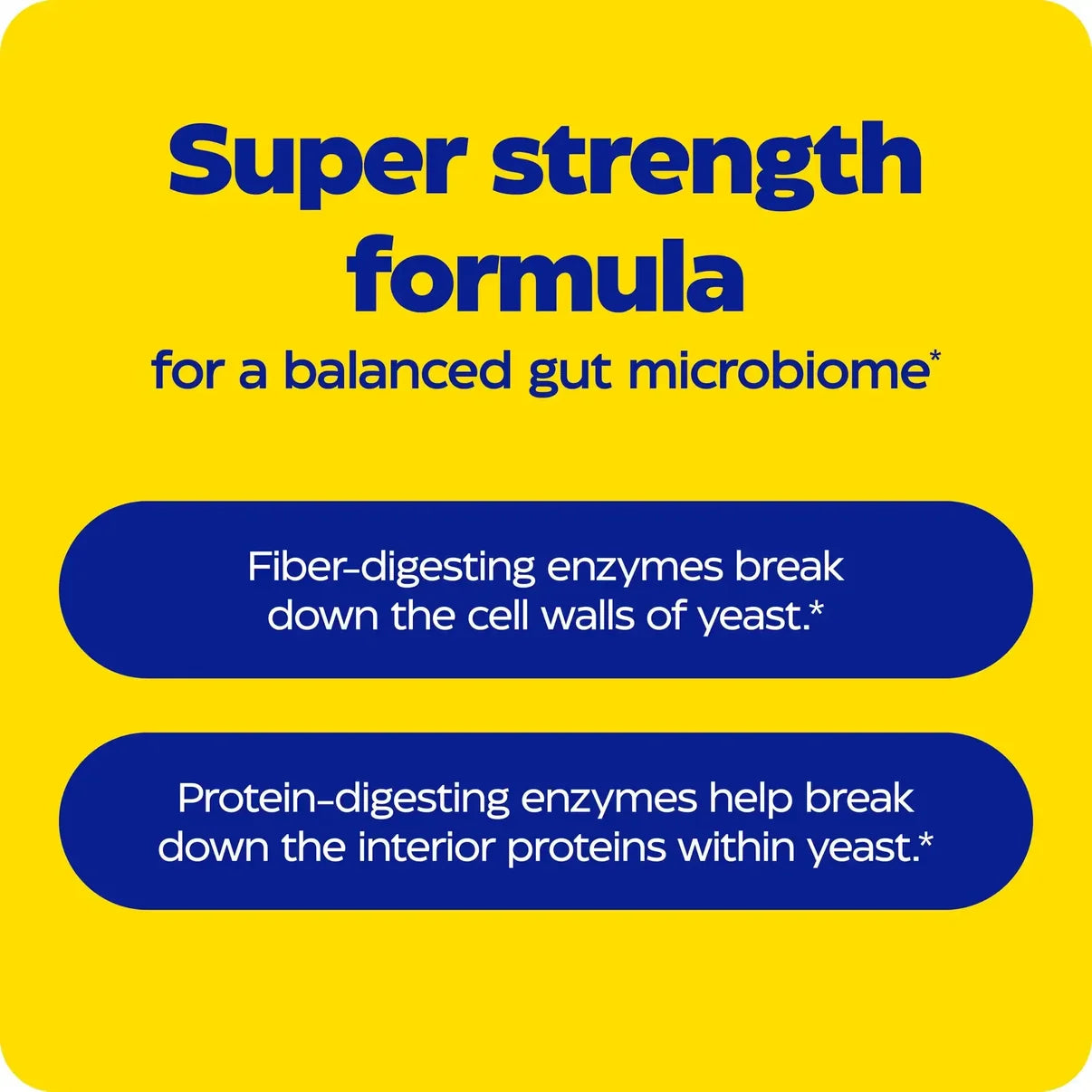 Super styrkeformel for et balansert tarmmikrobiom med enzymer for fiber- og proteinfordøyelse.