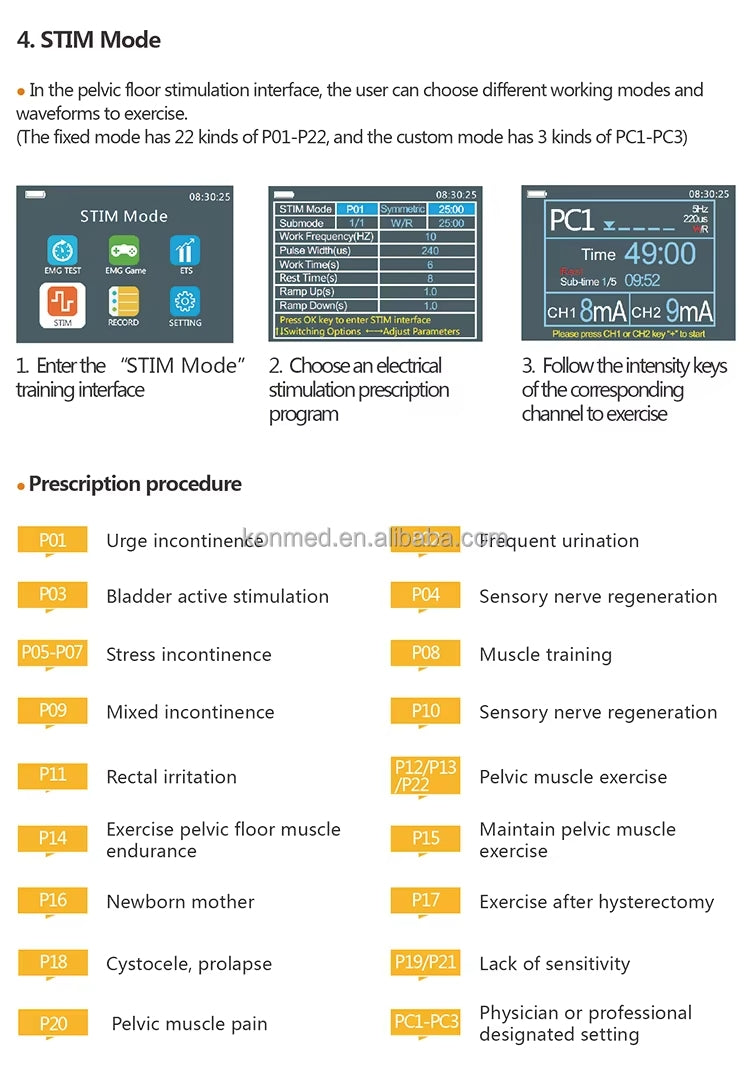 Pelvic Floor electrostimulator with biofeedback EMG