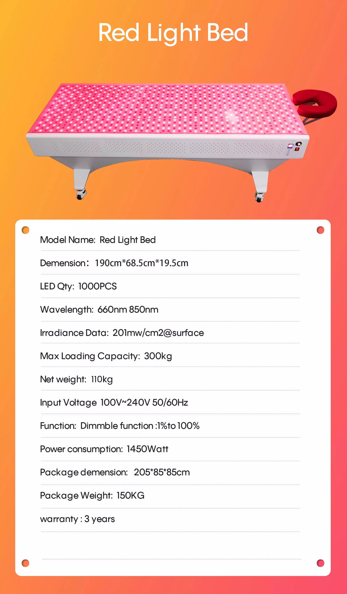 Uno Vita`s Red Light Therapy Bed and Panel for clinics and professionals