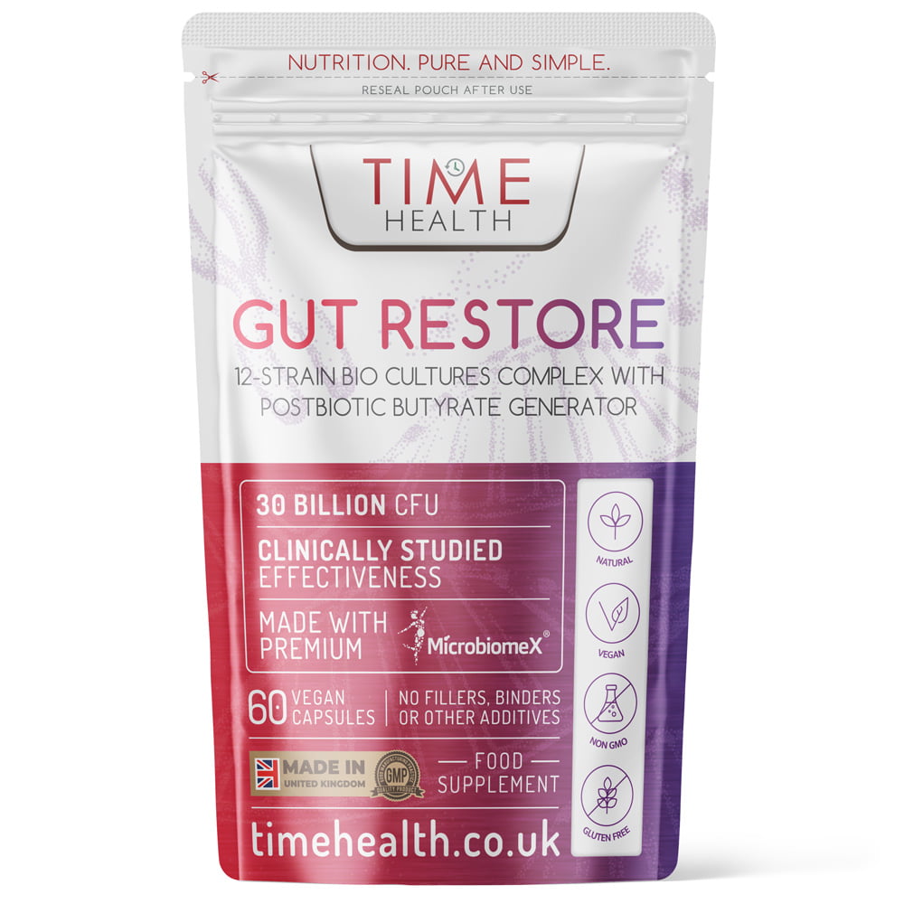 Gut Restore – 12 Strain Probiotic & Postbiotic  – MicroBiomeX