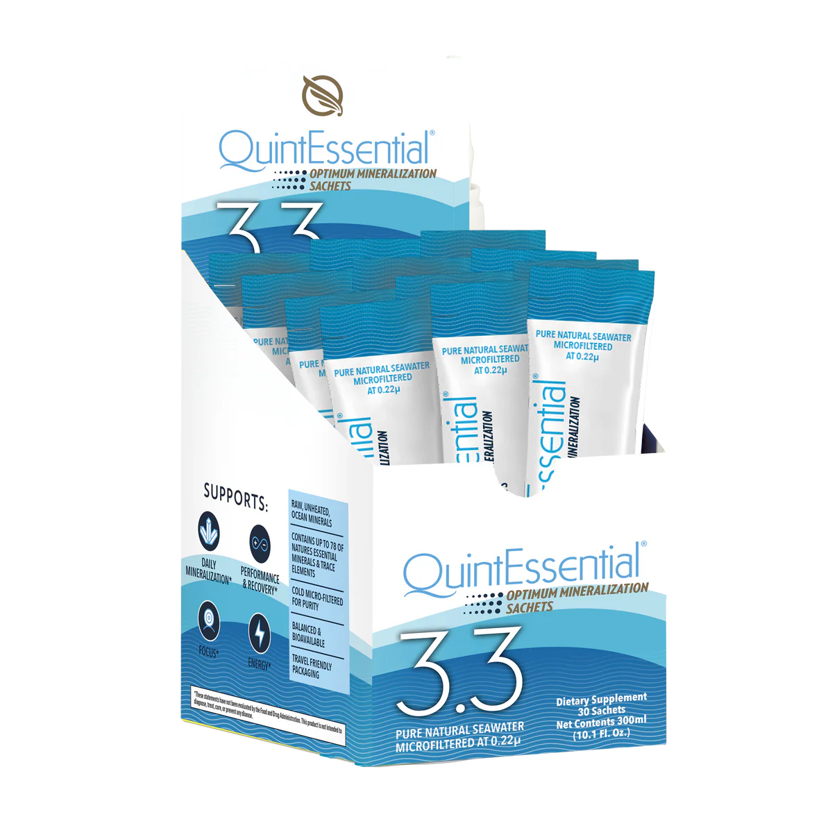 QuintEssential 3.3 (30 Sachets) - Seawater Electrolyte Liquid Minerals Supplement