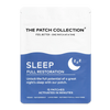 The Patch Collection Sleep Patches, hvit og blå emballasje med tekst om søvn og 15 plaster. Vannbestandig og vegansk.