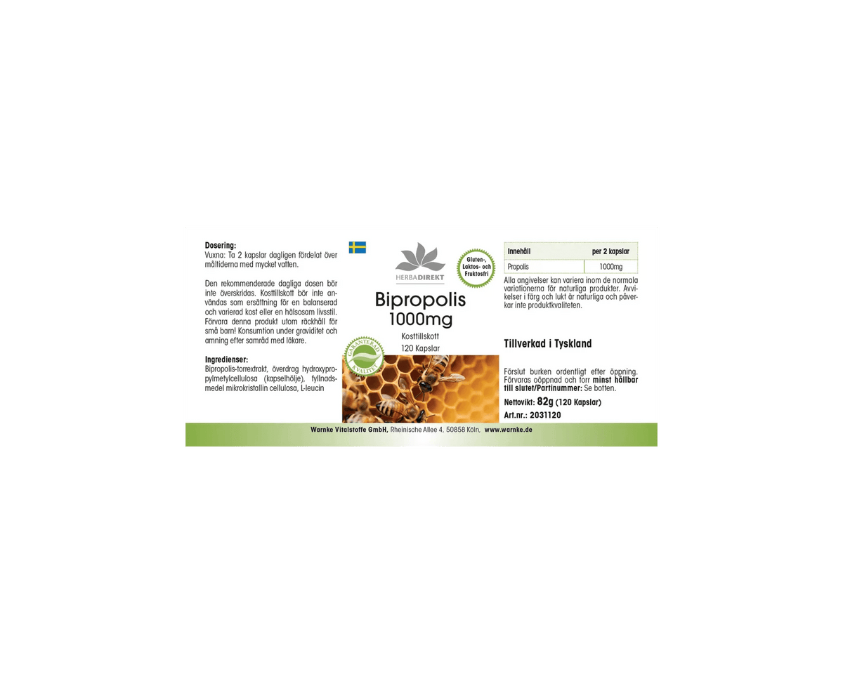 Bee propolis 1000 mg - 120 capsules - Uno Vita AS