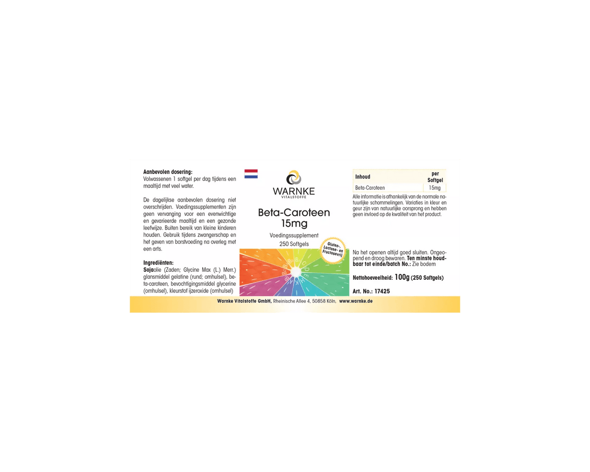 Beta Carotene 15mg - 250 softgels - carotenoid - provitamin A - Uno Vita AS