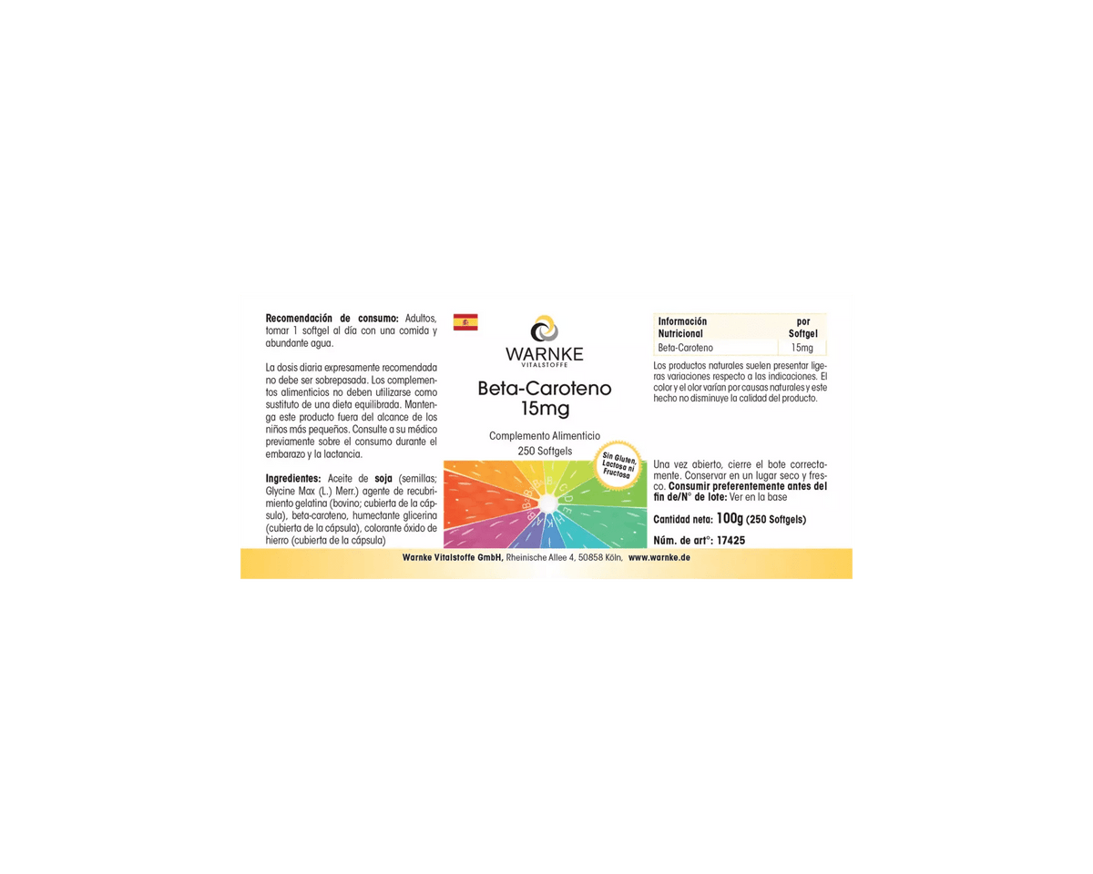 Beta Carotene 15mg - 250 softgels - carotenoid - provitamin A - Uno Vita AS
