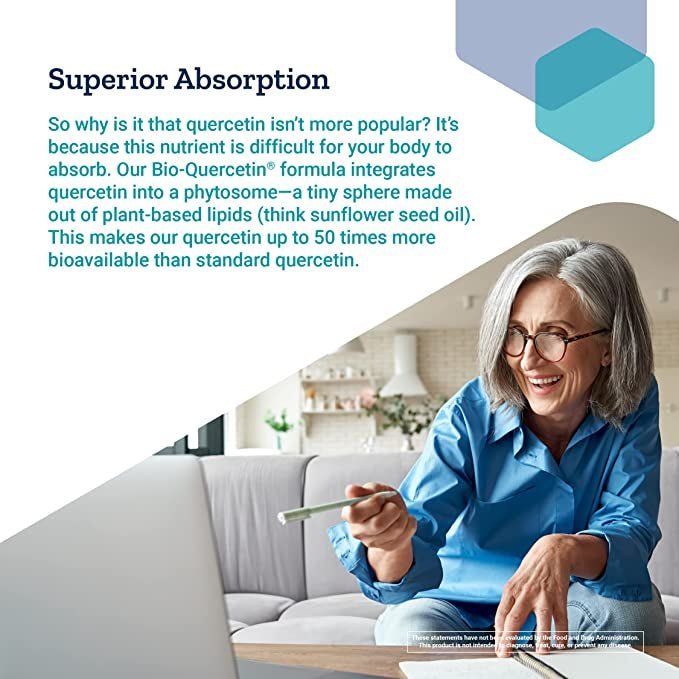 Bio-Quercetin® Advanced Formula for Immune and Heart Health (30 Vegetarian Capsules) - Uno Vita AS