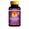 BioAstin Supreme kosttilskudd med 6 mg astaxantin i en svart flaske, vegansk og glutenfri, inneholder 60 softgels.