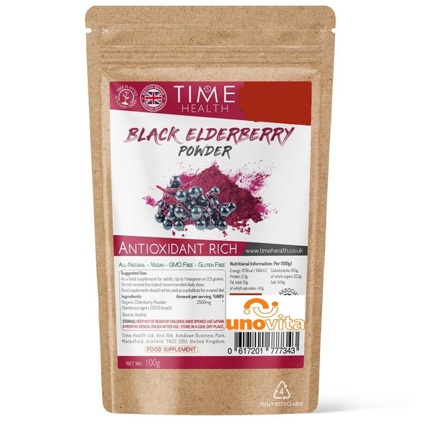 Black Elderberry Powder (100g) - Uno Vita AS