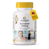 Bromelain 500 mg kosttilskudd, 250 tabletter, vegansk med hvit flaske og gult lokk, tydelig etikett med produktinformasjon.