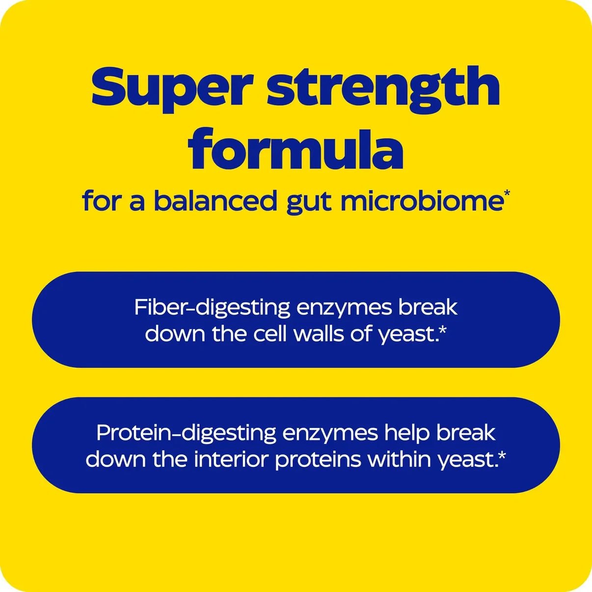 Super styrkeformel for et balansert tarmmikrobiom med enzymer for fiber- og proteinfordøyelse.