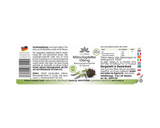 Munkpepper 100 mg, 120 veganske tabletter med mørk emballasje og grønn dekor, fremhever ingredienser og bruksanvisning.