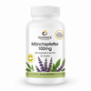 Munkpepper 100 mg, 120 veganske tabletter, med lilla blomster på etiketten og grønn bakgrunn.