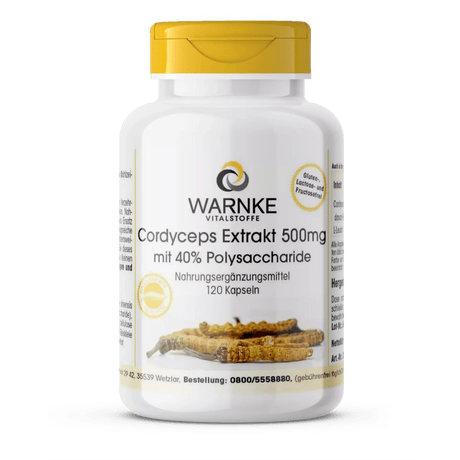 Cordyceps Extract 500mg with 40% Polysaccharides - 120 capsules - easy to swallow - Uno Vita AS