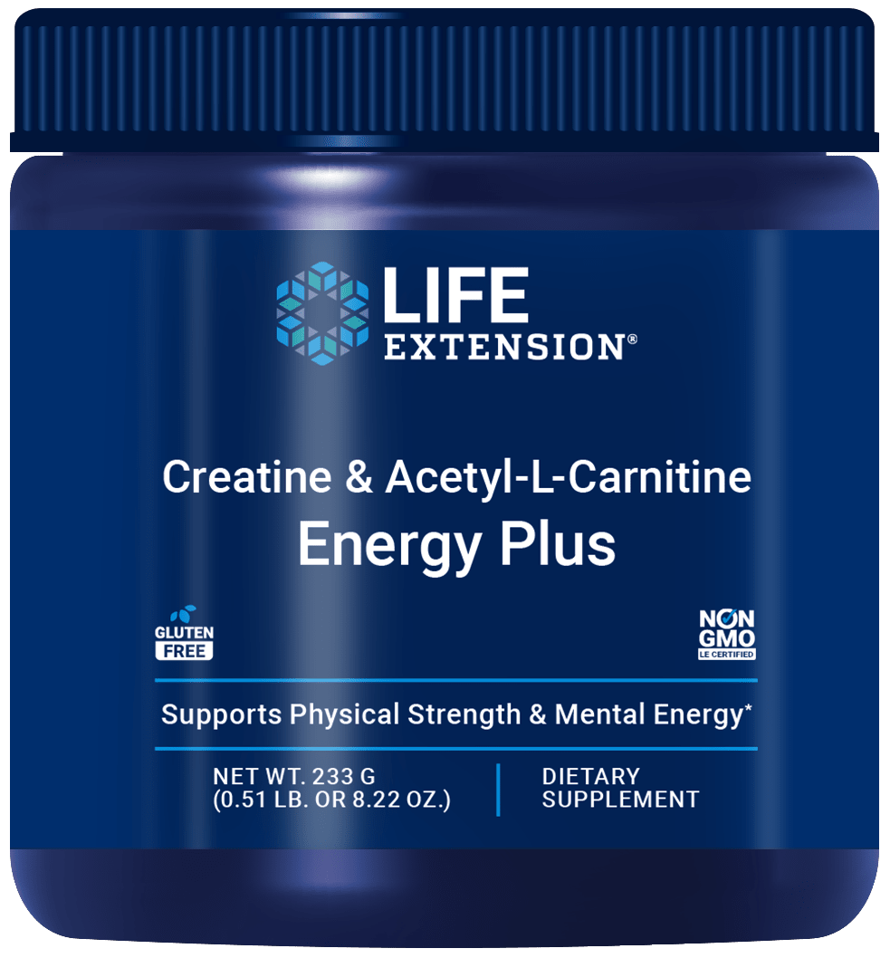 Life Extension Creatine og Acetyl-L-Carnitine Energy Plus pulver, 233 gram
