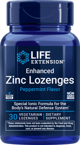 Life Extension Enhanced Zinc Lozenges med peppermyntesmak, 30 vegetariske sugetabletter