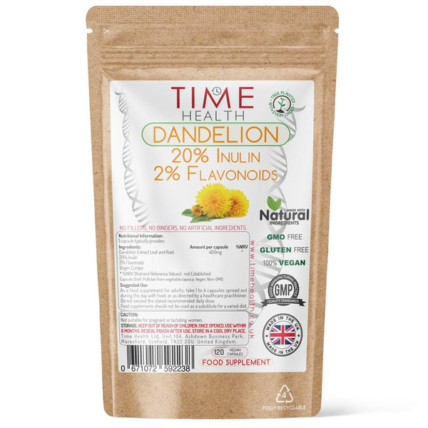 European Dandelion Extract Capsules – Full Spectrum Root & Leaf (120) - Uno Vita AS