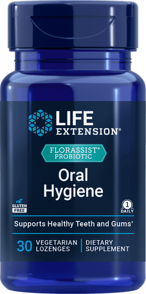 Life Extension FLORASSIST Oral Hygiene probiotika, 30 vegetariske sugetabletter