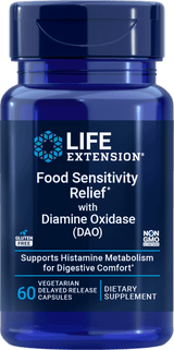 Life Extension Food Sensitivity Relief med diaminoksidase DAO, 60 kapsler
